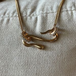 Snake necklace -  metal, not gold, but sparkles!